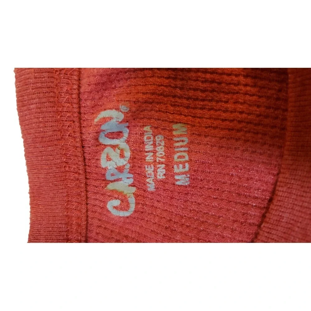 Carbon Thermal Shirt Mens Size M Solid Red Long Sleeve Cotton Trendy Warm Layers